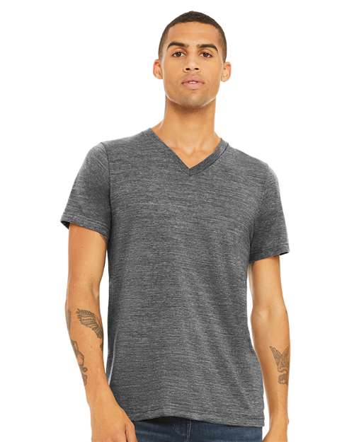 Textured Jersey V-Neck T-Shirt - 3655