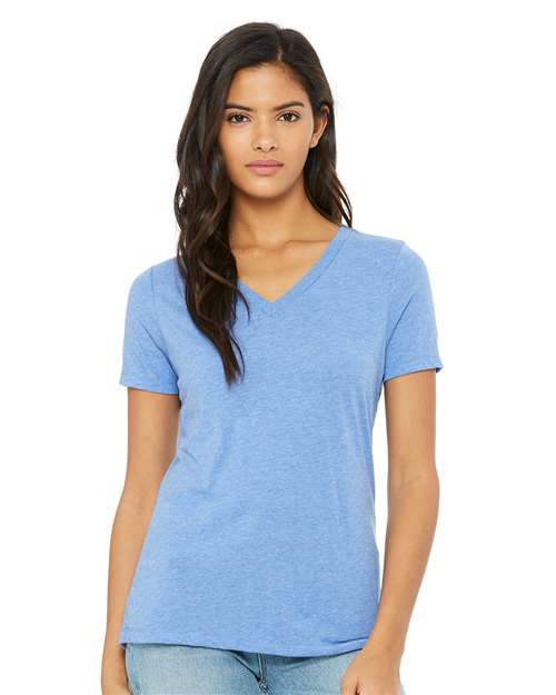 Women's Relaxed Triblend Short Sleeve V-Neck T-Shirt - 6415
