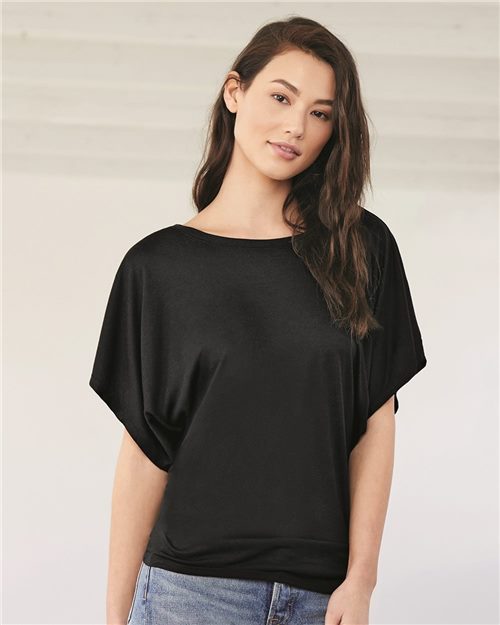 Women’s Flowy Draped Dolman T-Shirt - 8821