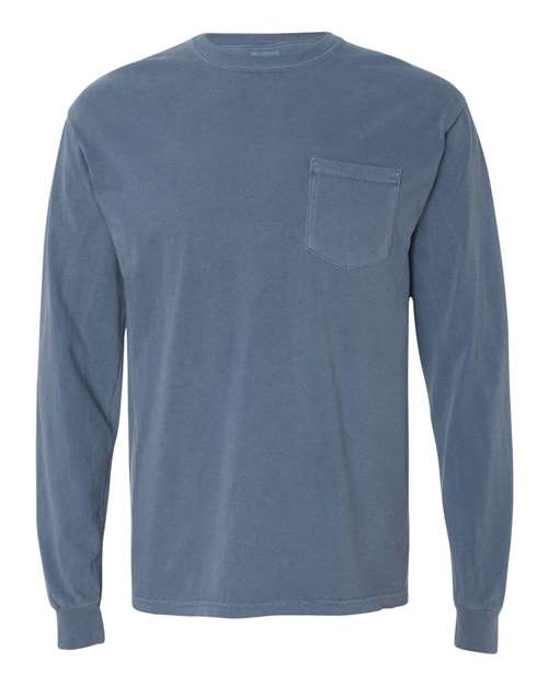 3XL - Garment-Dyed Heavyweight Long Sleeve Pocket T-Shirt - 4410