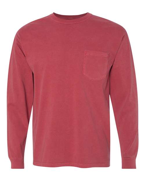 3XL - Garment-Dyed Heavyweight Long Sleeve Pocket T-Shirt - 4410