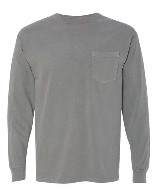 3XL - Garment-Dyed Heavyweight Long Sleeve Pocket T-Shirt - 4410