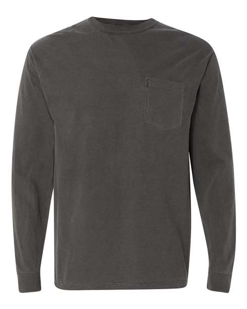 3XL - Garment-Dyed Heavyweight Long Sleeve Pocket T-Shirt - 4410