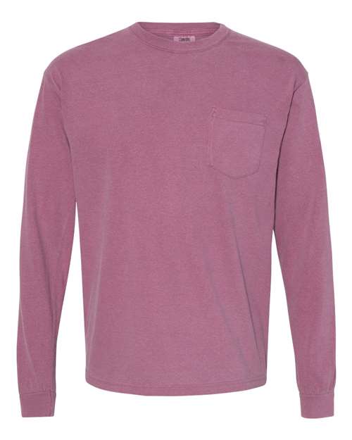 XL - Garment-Dyed Heavyweight Long Sleeve Pocket T-Shirt - 4410