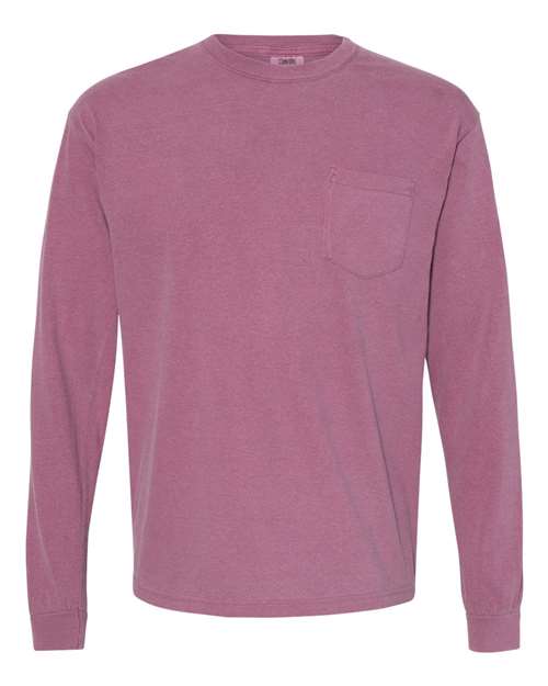 3XL - Garment-Dyed Heavyweight Long Sleeve Pocket T-Shirt - 4410