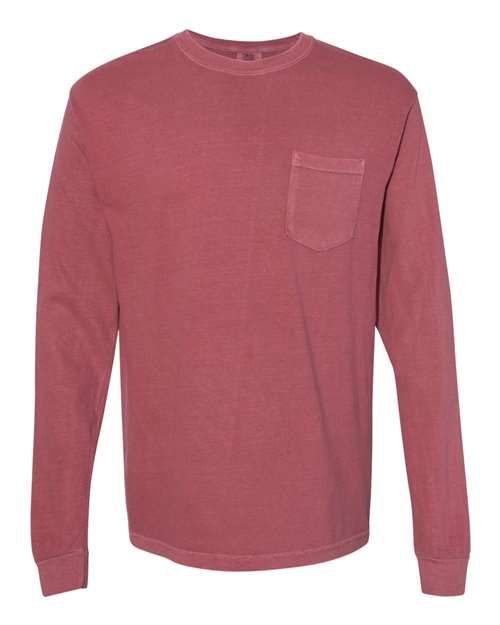 3XL - Garment-Dyed Heavyweight Long Sleeve Pocket T-Shirt - 4410