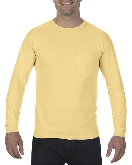 3XL - Garment-Dyed Heavyweight Long Sleeve Pocket T-Shirt - 4410