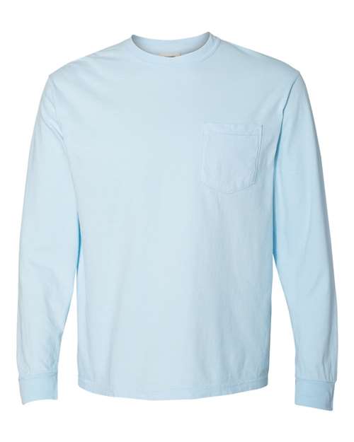 3XL - Garment-Dyed Heavyweight Long Sleeve Pocket T-Shirt - 4410