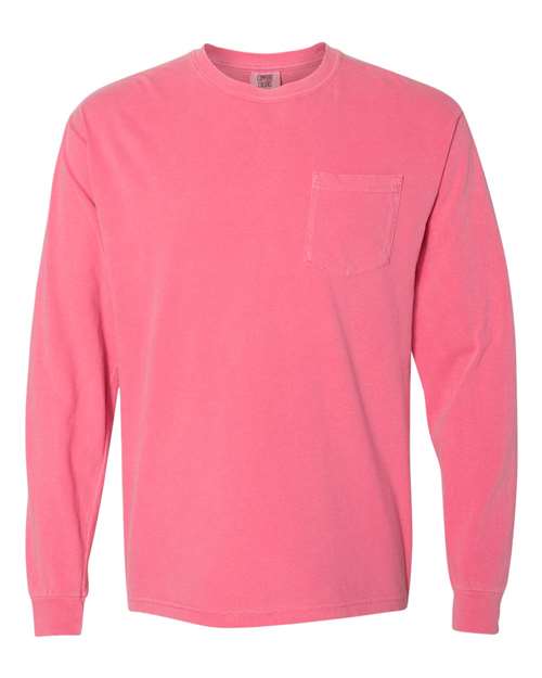 3XL - Garment-Dyed Heavyweight Long Sleeve Pocket T-Shirt - 4410