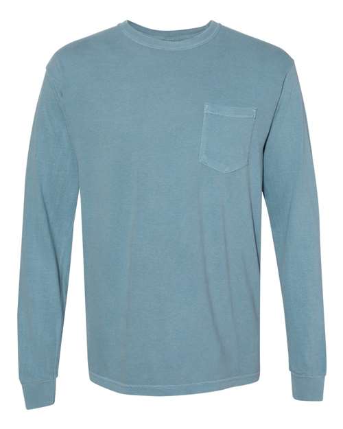 3XL - Garment-Dyed Heavyweight Long Sleeve Pocket T-Shirt - 4410