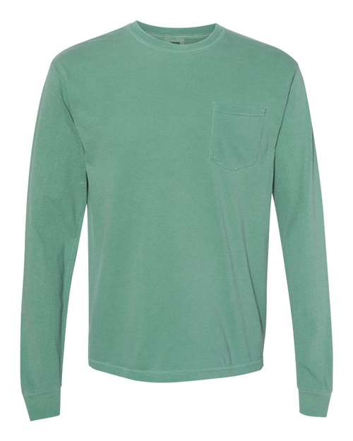 3XL - Garment-Dyed Heavyweight Long Sleeve Pocket T-Shirt - 4410