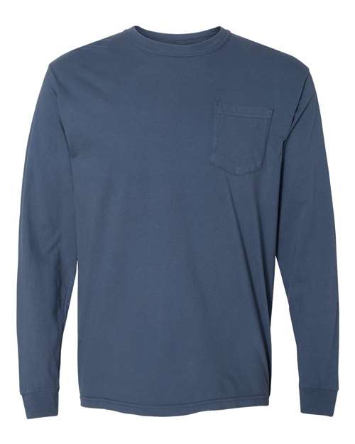 3XL - Garment-Dyed Heavyweight Long Sleeve Pocket T-Shirt - 4410