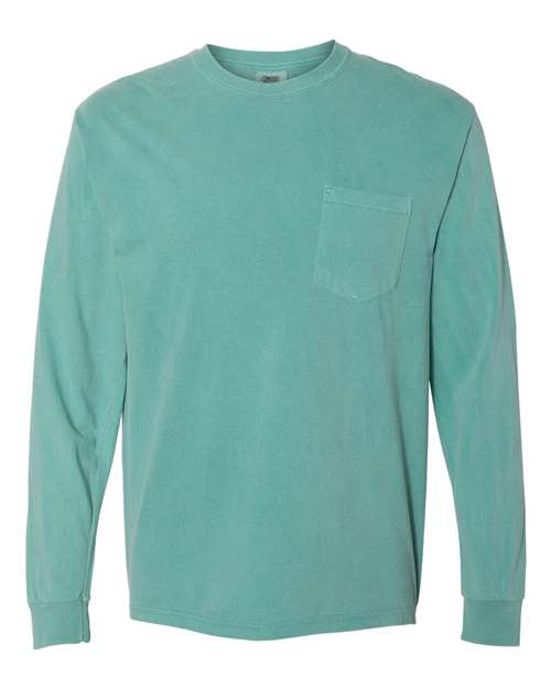 3XL - Garment-Dyed Heavyweight Long Sleeve Pocket T-Shirt - 4410