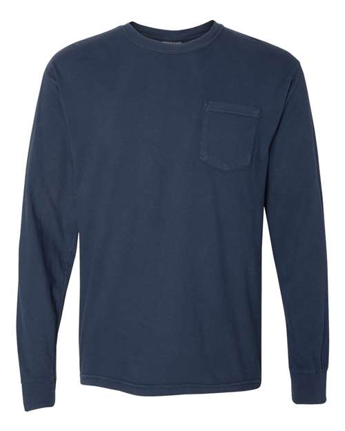 3XL - Garment-Dyed Heavyweight Long Sleeve Pocket T-Shirt - 4410