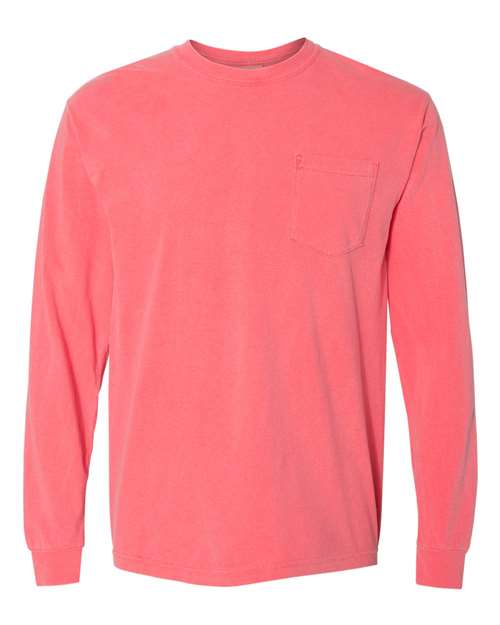 3XL - Garment-Dyed Heavyweight Long Sleeve Pocket T-Shirt - 4410