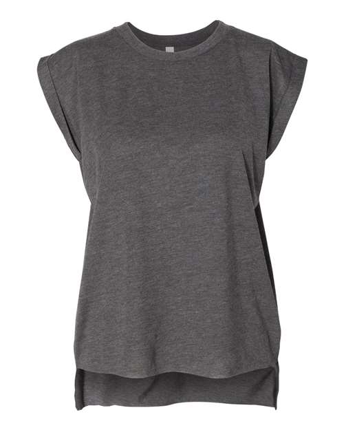 Women’s Flowy Rolled Cuffs Muscle T-Shirt - 8804