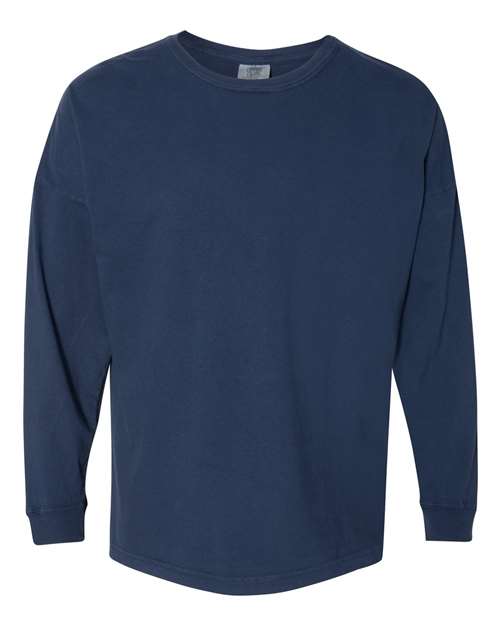 Garment-Dyed Drop-Shoulder Long Sleeve T-Shirt - 6054