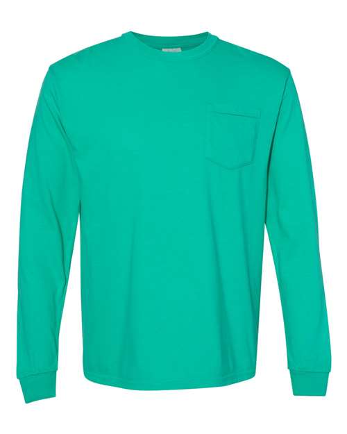 3XL - Garment-Dyed Heavyweight Long Sleeve Pocket T-Shirt - 4410