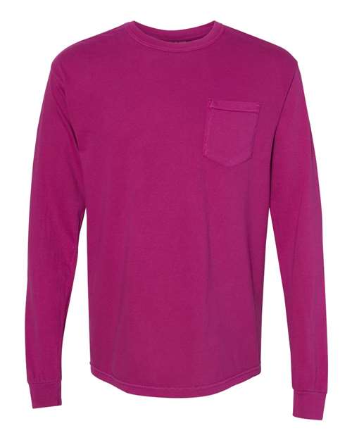 2XL - Garment-Dyed Heavyweight Long Sleeve Pocket T-Shirt - 4410