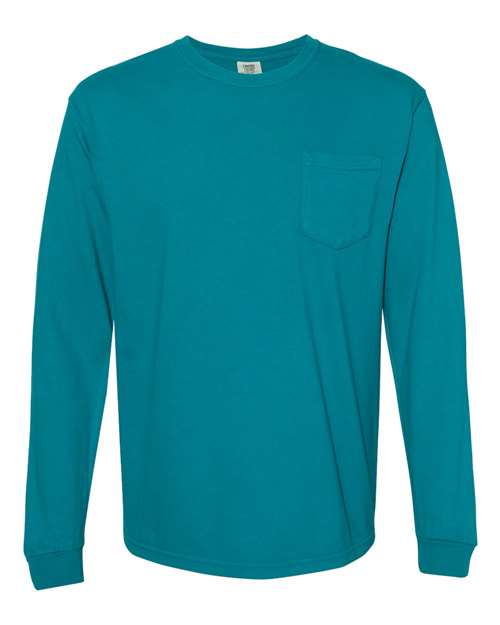 3XL - Garment-Dyed Heavyweight Long Sleeve Pocket T-Shirt - 4410