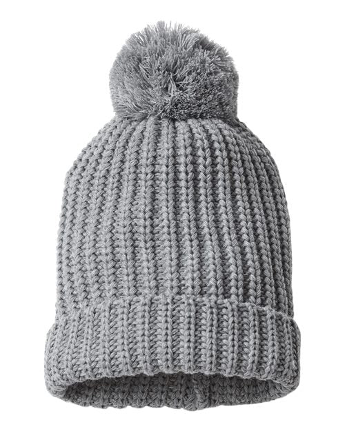 Chunky Cable with Cuff & Pom Beanie - 143R